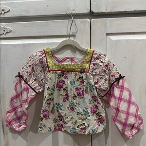 Matilda Jane art school mixed print peasant top